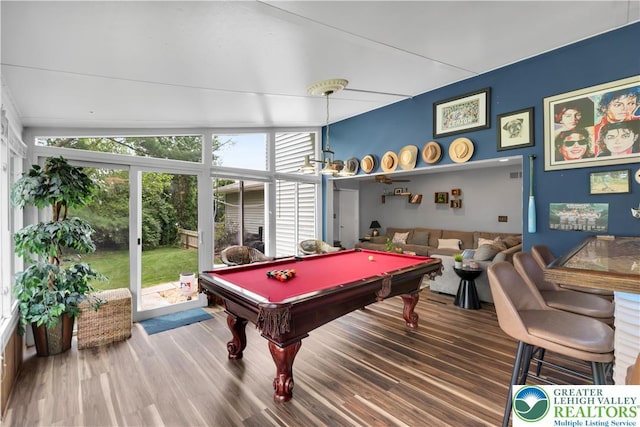 5401 Hale Ave, Hanover Twp, PA 18017 - recreation room featuring billiards table, wood finished floors, and floor to ceiling windows