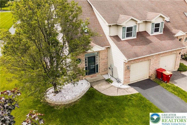 2630 Lower Way, Forks Twp, PA 18040 - view of front of house featuring asphalt driveway, brick siding, and roof with shingles