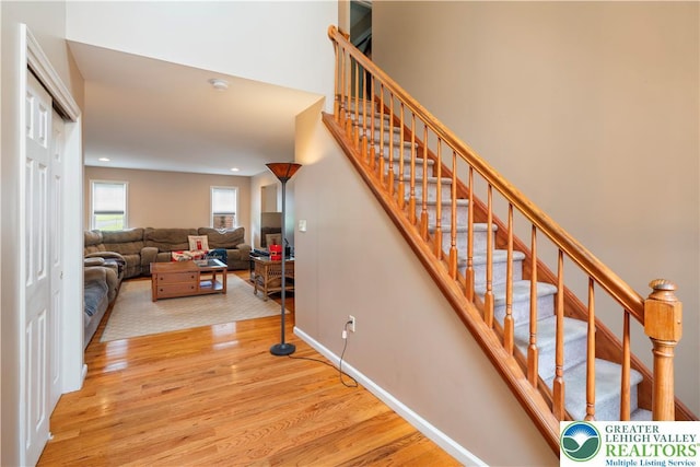 2630 Lower Way, Forks Twp, PA 18040 - staircase featuring wood finished floors, recessed lighting, and baseboards