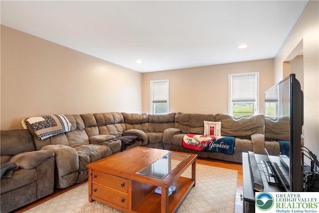 2630 Lower Way, Forks Twp, PA 18040 - living area with wood finished floors and recessed lighting