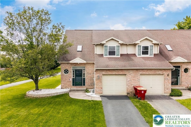 2630 Lower Way, Forks Twp, PA 18040 - view of front of home featuring driveway, a front yard, an attached garage, and roof with shingles