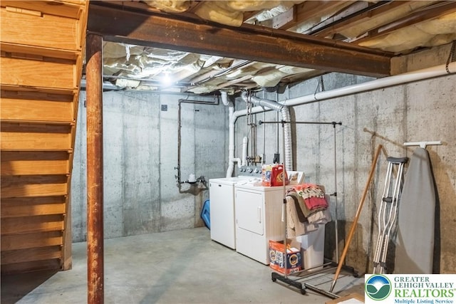 2630 Lower Way, Forks Twp, PA 18040 - unfinished basement with independent washer and dryer