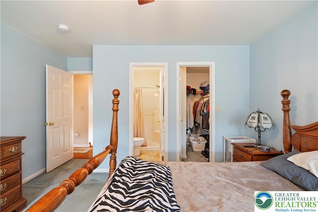 2630 Lower Way, Forks Twp, PA 18040 - bedroom with carpet, a walk in closet, a closet, ensuite bathroom, and baseboards