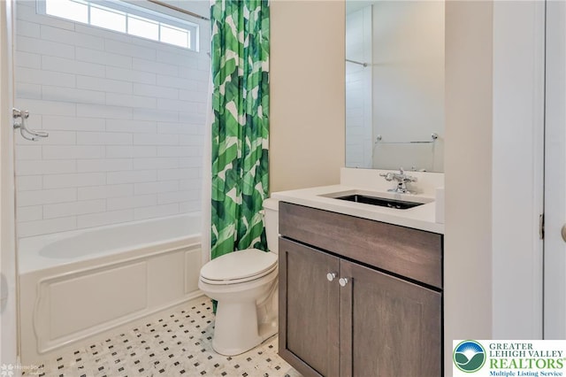 3896 Independence Dr, Easton, PA 18045 - bathroom featuring vanity, shower / bath combination with curtain, and toilet