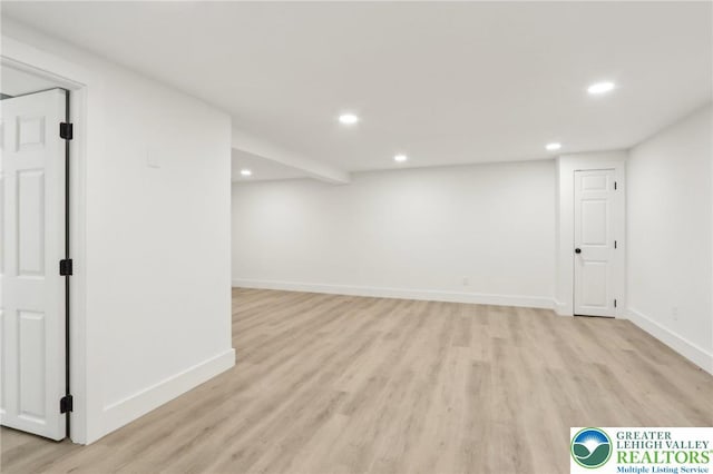 624 E 8th St, Northampton Borough, PA 18067 - finished below grade area featuring recessed lighting, light wood-style flooring, and baseboards