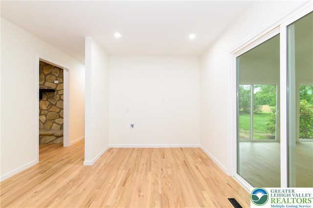 1360 Cherry Ave, Hanover Twp, PA 18017 - spare room with light wood finished floors, baseboards, and recessed lighting
