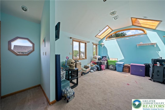 2617 5th St, Bethlehem City, PA 18020 - recreation room featuring carpet flooring and vaulted ceiling