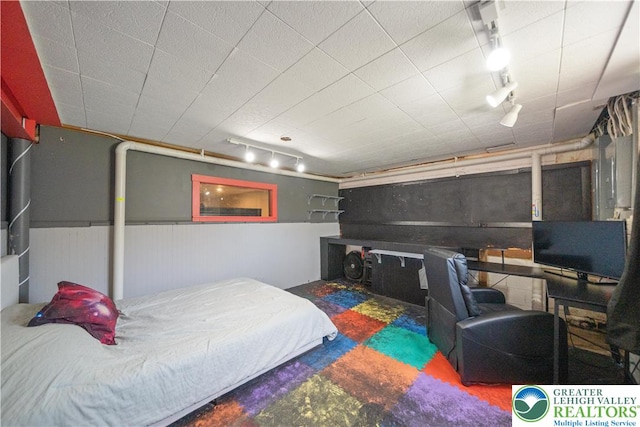 2617 5th St, Bethlehem City, PA 18020 - bedroom featuring rail lighting and wainscoting