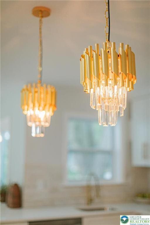 1647 4th St, Bethlehem Twp, PA 18020 - detailed view of a chandelier and a sink