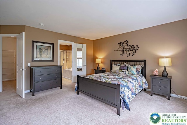 8592 Cascade Rd, Upper Macungie Twp, PA 18031 - bedroom with carpet flooring, baseboards, and ensuite bath