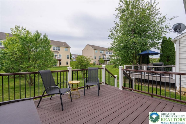 8592 Cascade Rd, Upper Macungie Twp, PA 18031 - wooden deck featuring a residential view and a yard