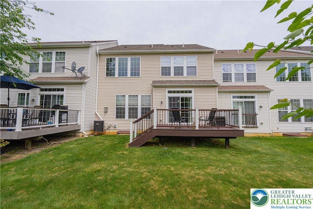 8592 Cascade Rd, Upper Macungie Twp, PA 18031 - rear view of house with a deck and a lawn