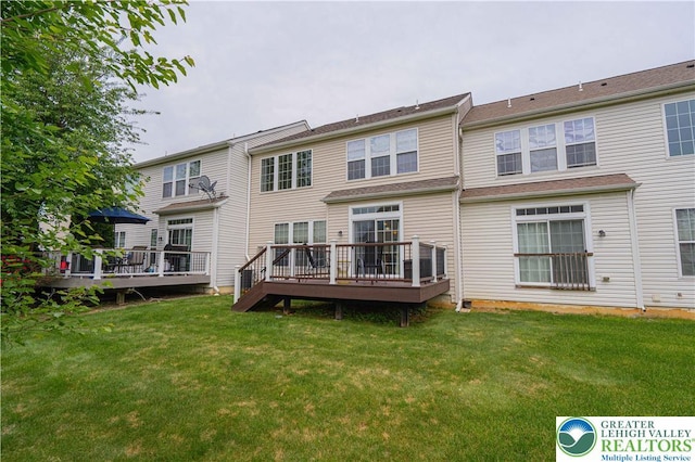 8592 Cascade Rd, Upper Macungie Twp, PA 18031 - back of house featuring a deck and a yard