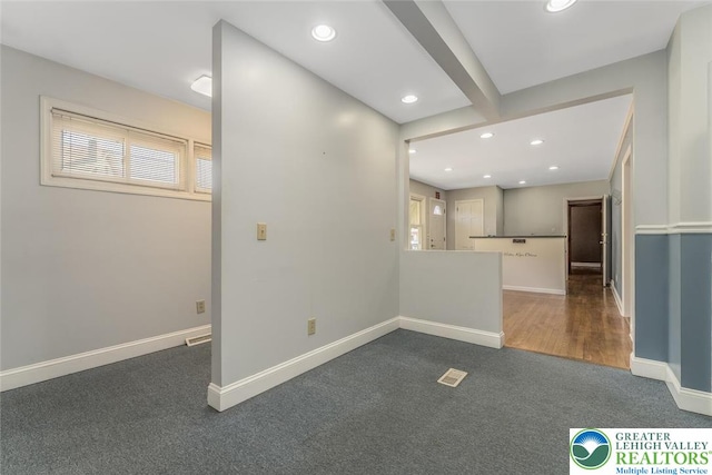 825 Old Philadelphia Rd, Easton, PA 18042 - spare room featuring recessed lighting, baseboards, and dark carpet