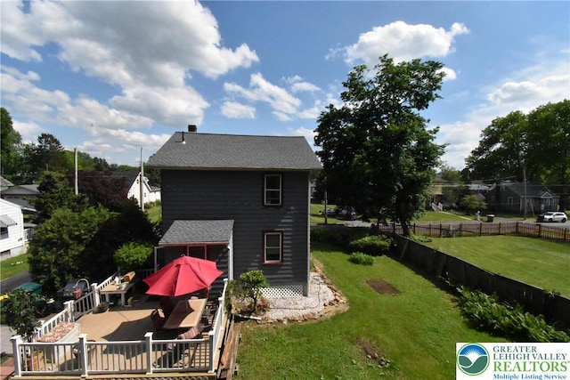 4133 Bayard St, Easton, PA 18045 - back of property featuring a deck