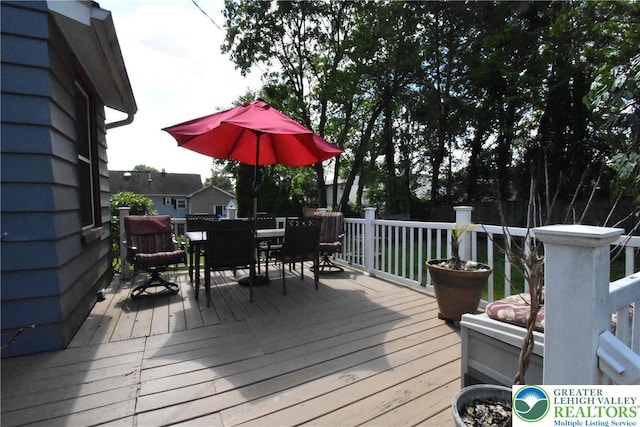 4133 Bayard St, Easton, PA 18045 - wooden deck featuring outdoor dining space