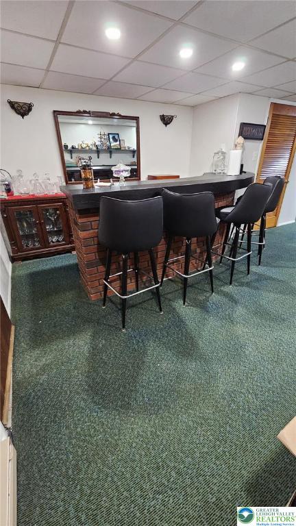 511 N 8th St, Allentown City, PA 18102 - indoor dry bar with a paneled ceiling, carpet, and recessed lighting
