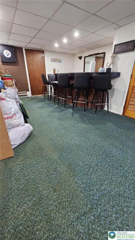 511 N 8th St, Allentown City, PA 18102 - game room with a dry bar, a paneled ceiling, and carpet floors