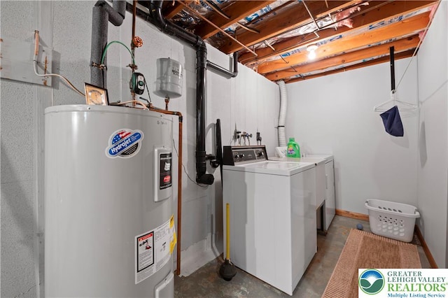 155 7th St, Tatamy Borough, PA 18085 - laundry room with electric water heater and independent washer and dryer
