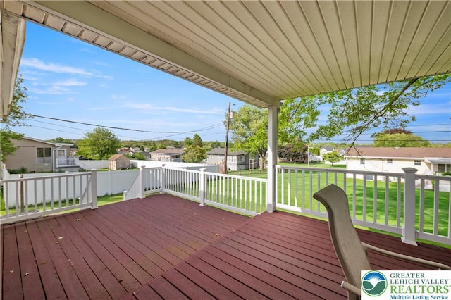 155 7th St, Tatamy Borough, PA 18085 - wooden deck with a residential view