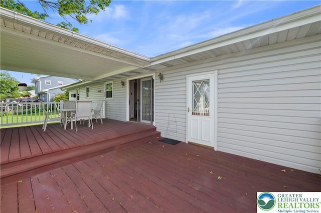 155 7th St, Tatamy Borough, PA 18085 - wooden terrace featuring outdoor dining space