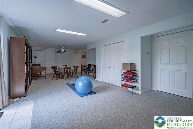 538 Parkside Ct, Allentown City, PA 18104 - workout area featuring light carpet