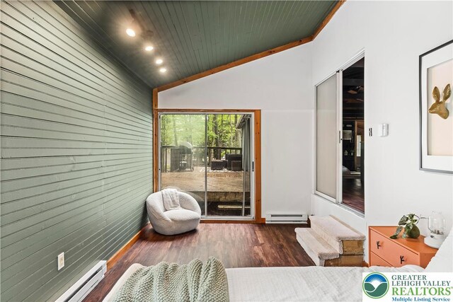 105 Honovi Dr, Tobyhanna Twp, PA 18347 - sunroom / solarium featuring lofted ceiling and baseboard heating