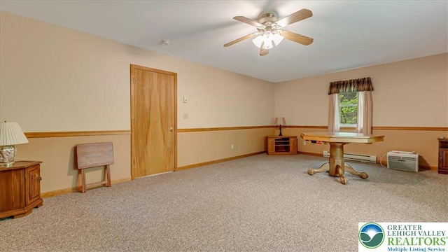 54 Indian Trl, Penn Forest Township, PA 18229 - misc room featuring carpet, ceiling fan, and baseboards