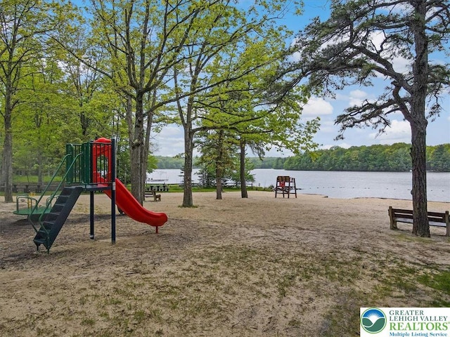 54 Indian Trl, Penn Forest Township, PA 18229 - community jungle gym featuring a water view and a wooded view