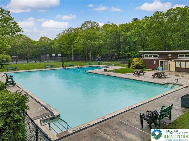 54 Indian Trl, Penn Forest Township, PA 18229 - community pool featuring a patio