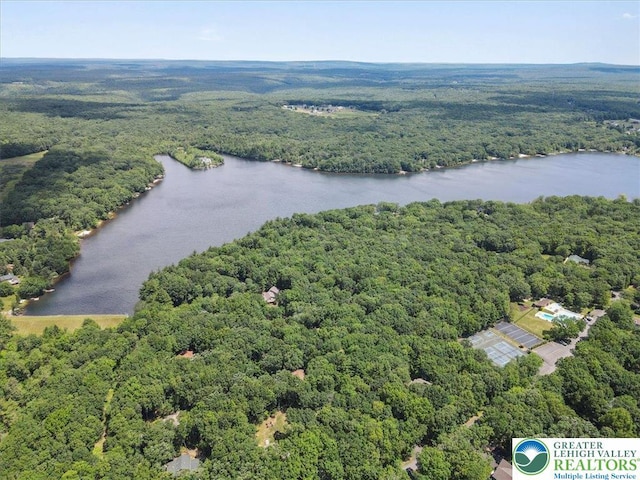 54 Indian Trl, Penn Forest Township, PA 18229 - aerial view of a heavily wooded area and a large body of water