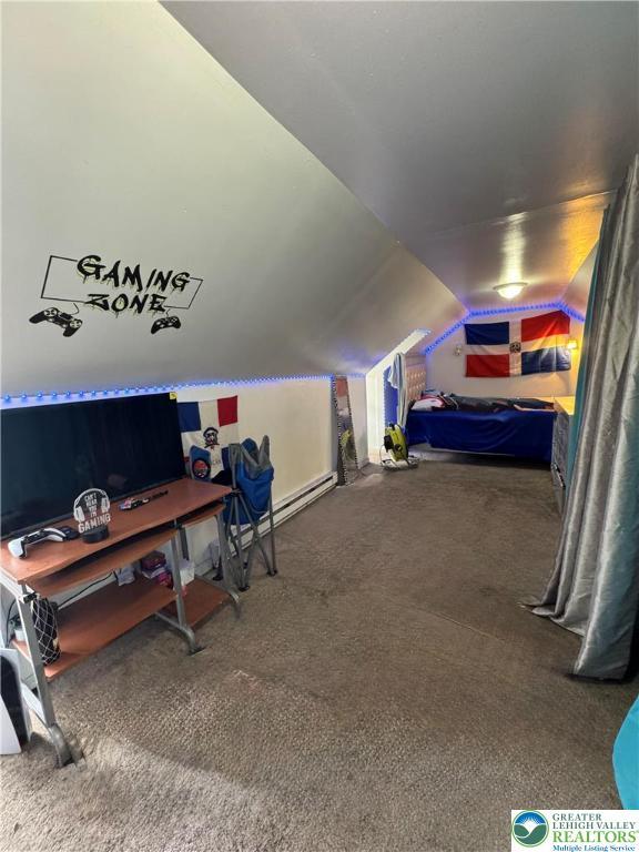 528 N 6th St, Allentown City, PA 18102 - bedroom featuring vaulted ceiling and carpet