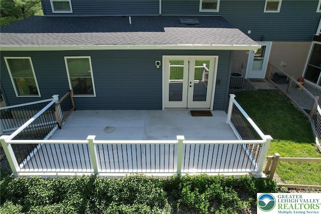 8539 Rextown Rd, Slatington Borough, PA 18080 - back of house featuring french doors and roof with shingles