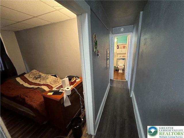 321 W Broad St, Tamaqua Borough, PA 18252 - hall with wood finished floors, baseboards, and a paneled ceiling