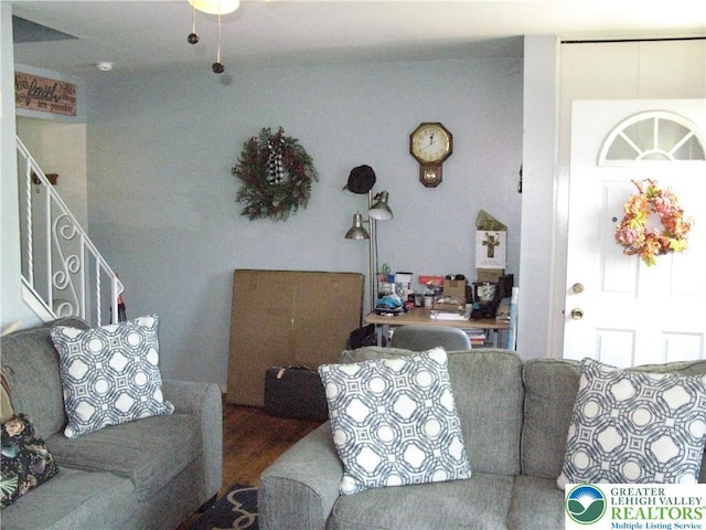 1158 Driver Pl, Lower Macungie Twp, PA 18106 - living area with stairway