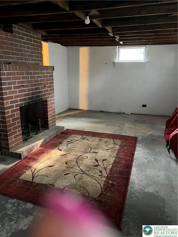 1540 Riegel St, Hellertown Borough, PA 18055 - below grade area with a fireplace
