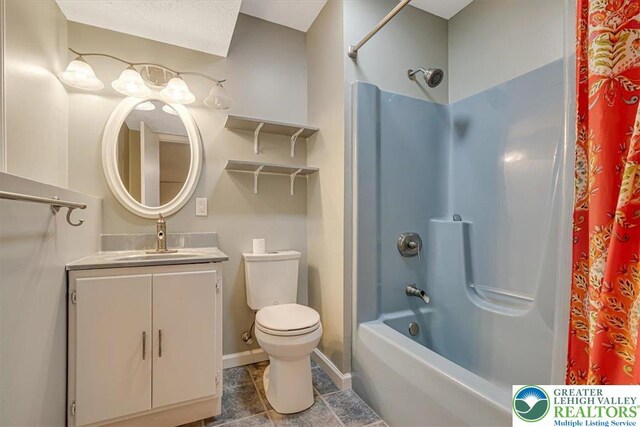 2330 Burntwood Dr, East Stroudsburg, PA 18301 - full bath featuring vanity and shower / bath combination with curtain
