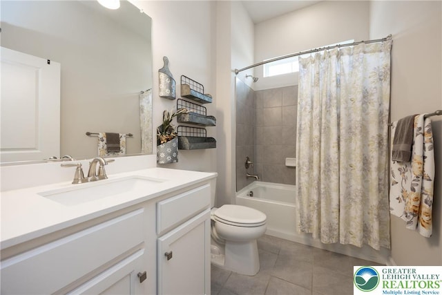 7911 Schaefer Crst, Upper Macungie Twp, PA 18031 - full bathroom with vanity, tile patterned flooring, shower / tub combo, and toilet