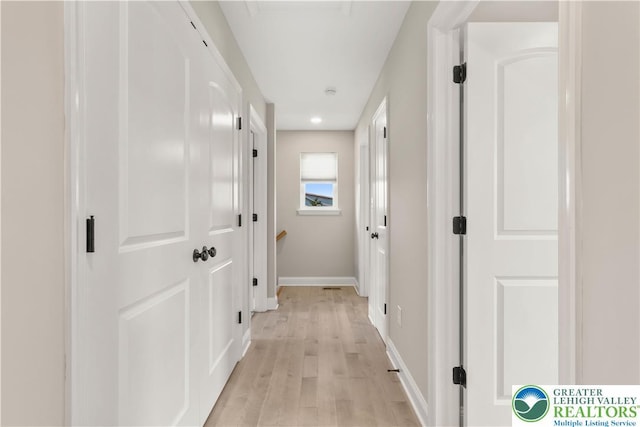721 7th St, Whitehall Twp, PA 18052 - corridor with light wood-style flooring, baseboards, and recessed lighting