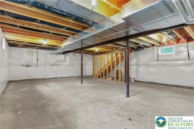 721 7th St, Whitehall Twp, PA 18052 - unfinished below grade area with stairway