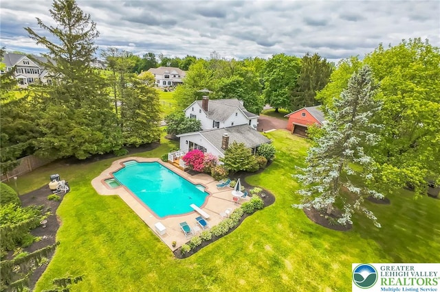 1132 Upperstump Rd, Hilltown Twp, PA 18914 - view from above of property with a pool