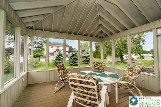234 Venetian Dr, Forks Twp, PA 18040 - sunroom featuring outdoor dining area, plenty of natural light, and vaulted ceiling