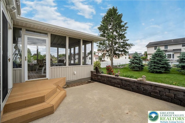 234 Venetian Dr, Forks Twp, PA 18040 - view of patio / terrace with a sunroom