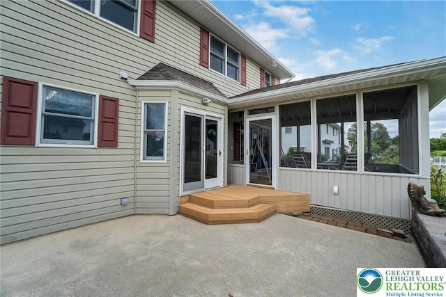 234 Venetian Dr, Forks Twp, PA 18040 - rear view of property with a sunroom and a patio