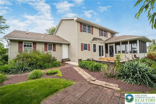 234 Venetian Dr, Forks Twp, PA 18040 - traditional-style home with a sunroom and entry steps