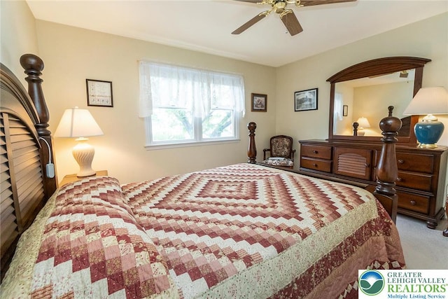 234 Venetian Dr, Forks Twp, PA 18040 - bedroom with carpet and a ceiling fan