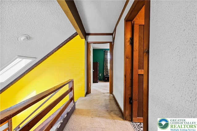 2671 Community, Moore Twp, PA 18014 - hall with a textured ceiling, light colored carpet, and lofted ceiling