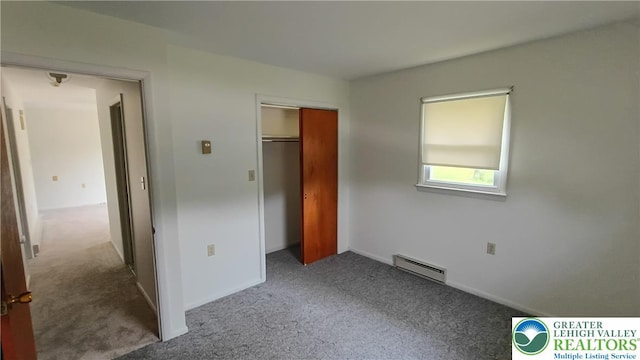 106 3rd Ave, Walnutport Borough, PA 18088 - unfurnished bedroom with baseboard heating, carpet, and a closet