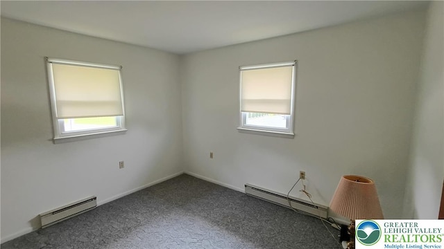 106 3rd Ave, Walnutport Borough, PA 18088 - carpeted spare room featuring baseboard heating, a baseboard heating unit, plenty of natural light, and baseboards