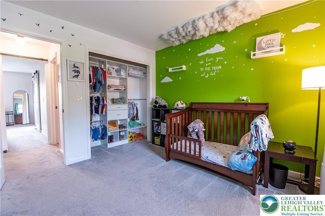 1411 Howard Ln, Palmer Twp, PA 18045 - bedroom with carpet flooring, arched walkways, and a closet